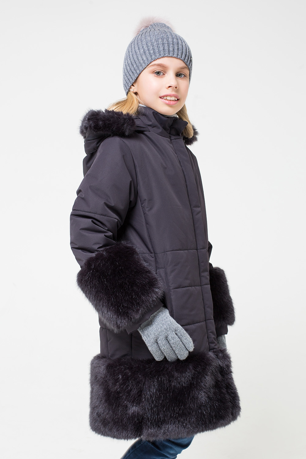 картинка Пальто зимнее для девочки Crockid ВК 38035/2 ГР от магазина детских товаров ALiSa