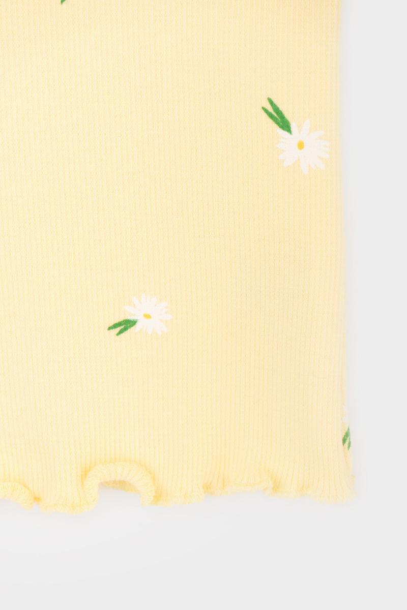 картинка Майка для девочки Crockid КР 302064 бледно-желтый, летние цветы к395 от магазина детских товаров ALiSa