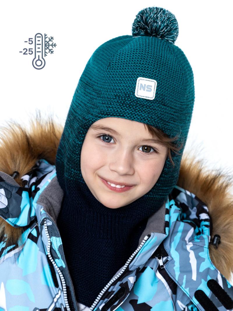 картинка Шлем утепленный для мальчика NIKASTYLE 10з10523 атлантик неви от магазина детских товаров ALiSa