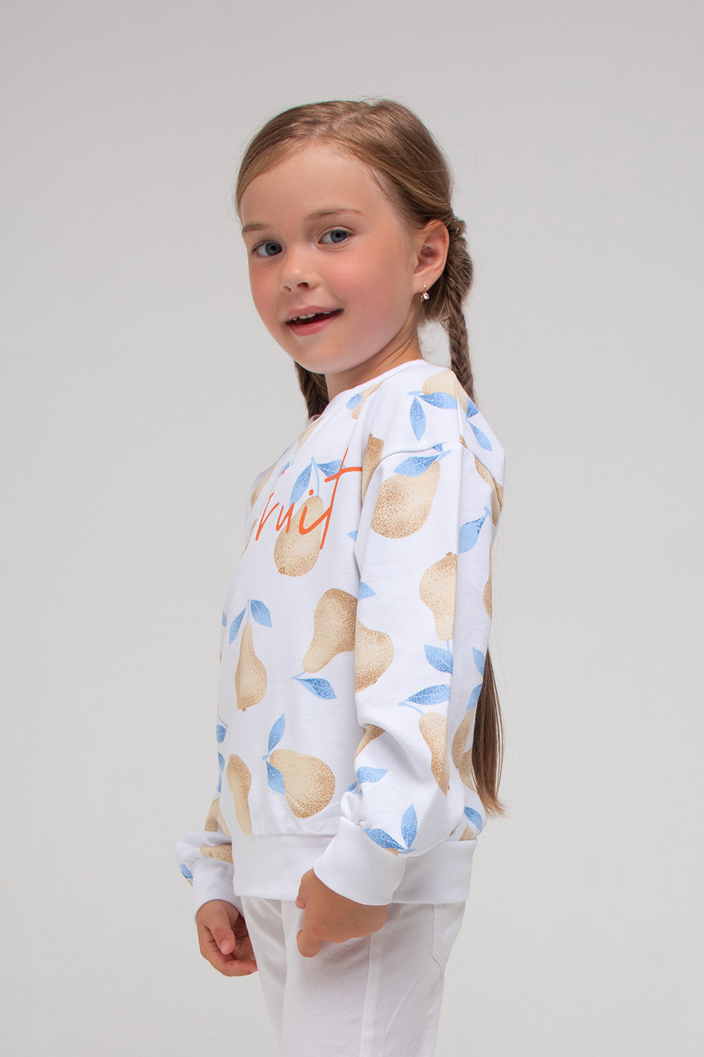 картинка Джемпер для девочки Crockid К 301726 белый, груши к1282 от магазина детских товаров ALiSa