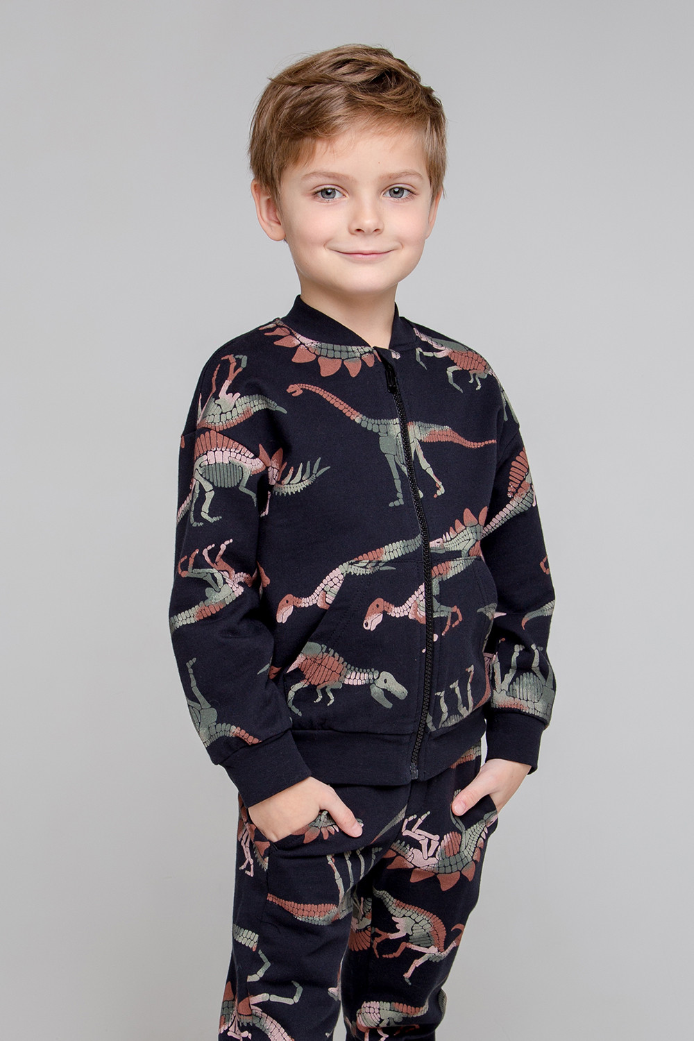 картинка Куртка для мальчика Crockid КР 301856 черный, динозавры к344 от магазина детских товаров ALiSa