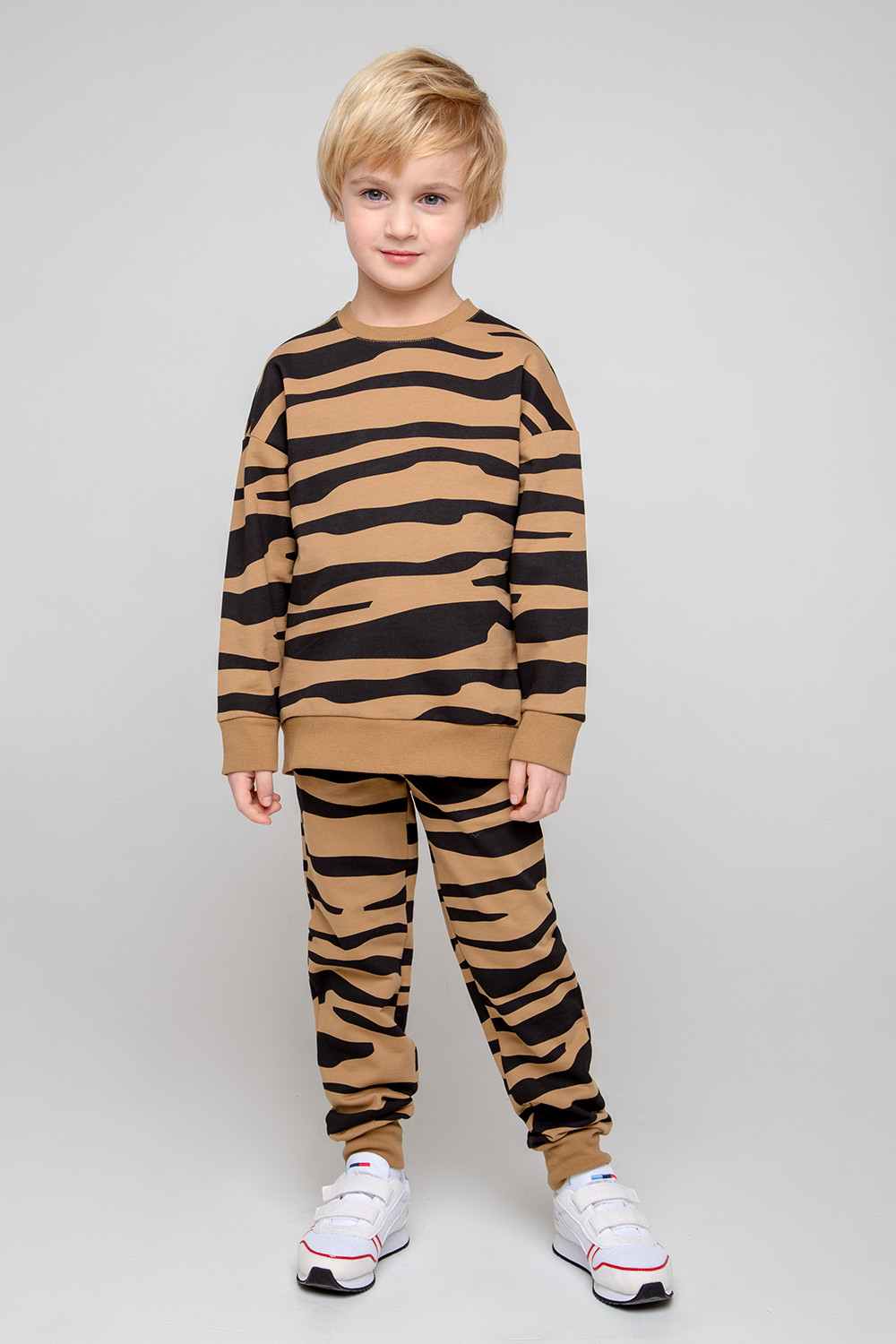 картинка Брюки для мальчика Crockid КР 400463/1 коричневый хаки, зебра к352 от магазина детских товаров ALiSa
