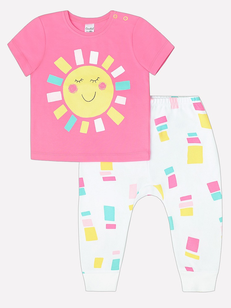 картинка Комплект для девочки Crockid К 2567 клубничное суфле + цветные квадратики от магазина детских товаров ALiSa