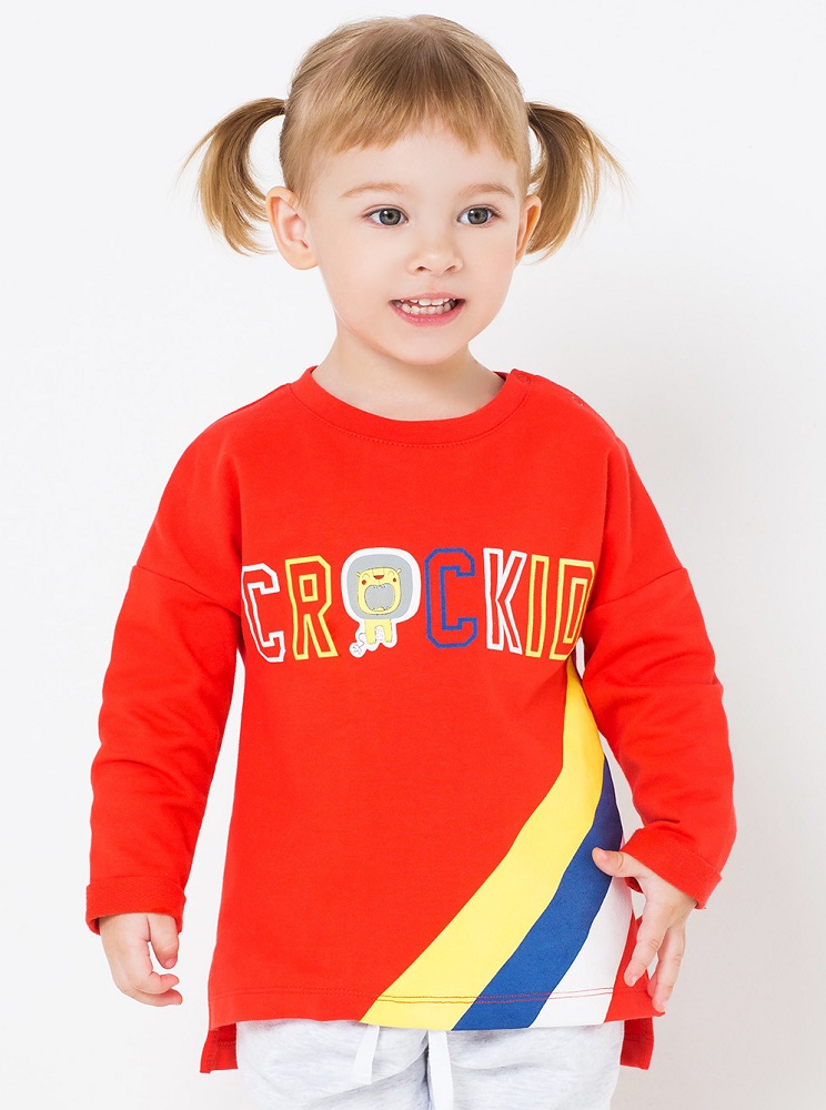 картинка Джемпер для девочки Crockid КР 300517/1 ярко-красный1 к197 от магазина детских товаров ALiSa