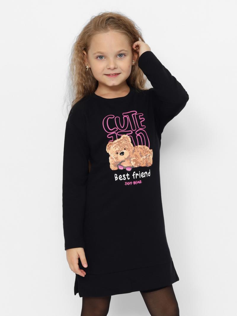 картинка Платье для девочки Cherubino CWKG 63732-22-389 Черный от магазина детских товаров ALiSa
