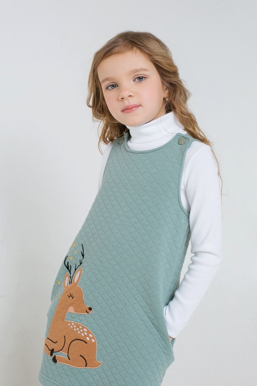 картинка Сарафан для девочки Crockid КР 5718 весенний зеленый к307 от магазина детских товаров ALiSa
