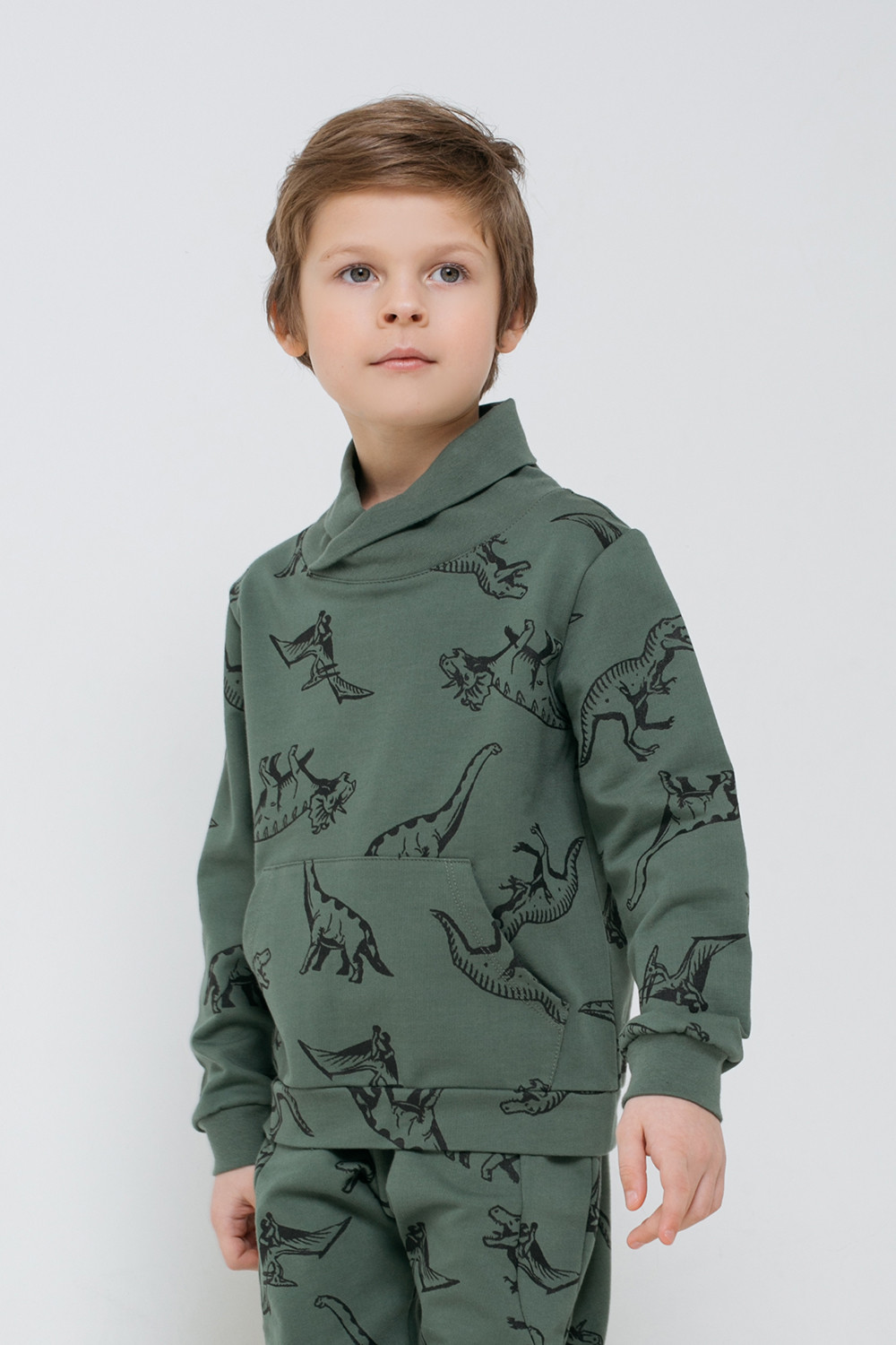 картинка Джемпер для мальчика Crockid КР 301458 лесной мох, динолэнд к300 от магазина детских товаров ALiSa