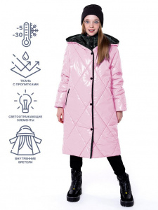 Пальто зимнее для девочки NIKASTYLE 6з4423 пудровый