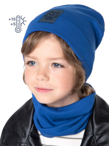 Комплект деми шапка снуд для мальчика NIKASTYLE 12л12324 ультрамарин