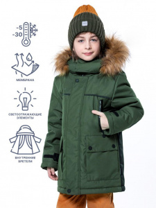 Куртка зимняя для мальчика NIKASTYLE 4з3323 хаки