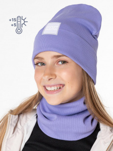 Комплект деми шапка снуд для девочки NIKASTYLE 12л12424 лаванда