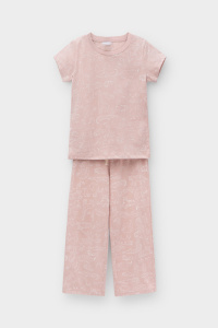 Пижама для девочки Crockid К 1617 зоопарк на дымчатой розе