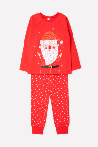 Пижама детская Crockid К 1568 насыщенно-красный, зимний снег