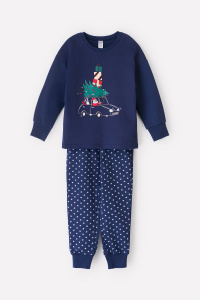 Пижама детская Crockid К 1583 морской синий, поп звезды