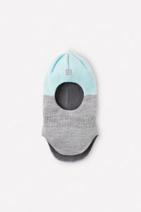 Шапка-шлем детская Crockid КВ 20148/21ш светло-серый меланж, светлая бирюза