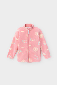 Куртка флисовая для девочки Crockid ФЛ 34025 королевский розовый, солнце и радуга