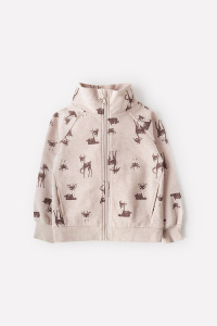 Куртка для девочки Crockid КР 301885 бежевый меланж, оленята к353
