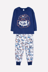 Пижама для мальчика Crockid К 1547 глубокий синий + компьютерные игры на меланже
