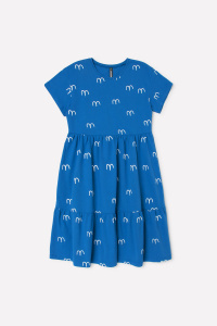 Платье для девочки Crockid КР 5735 синий, рисованные чайки к337